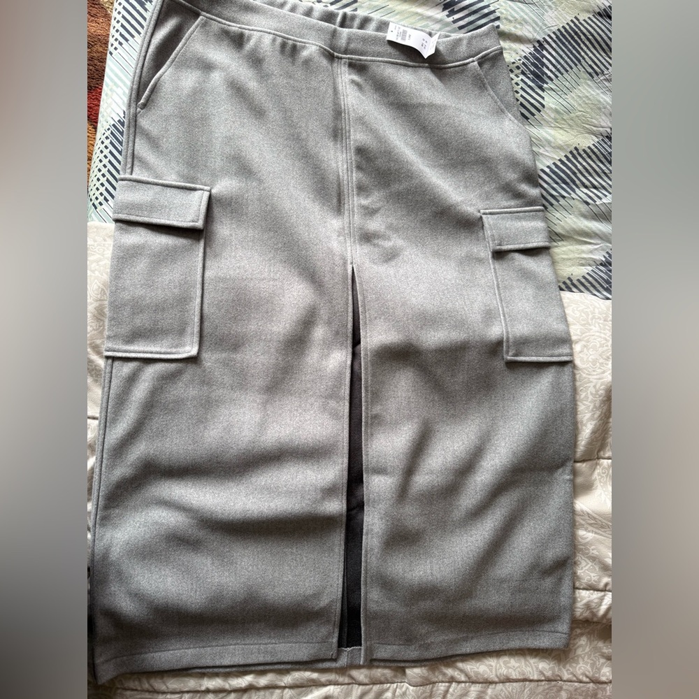 NWT Cargo Fleece Maxi Skirt with front slip